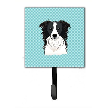 Jensendistributionservices Checkerboard Blue Border Collie Leash & Key Holder MI1719958